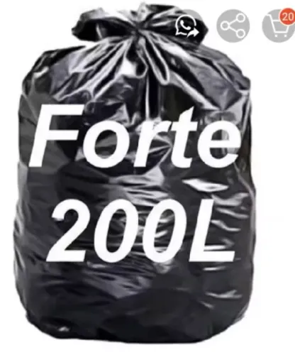 20 sacos de lixo , 200 litros -resistentes