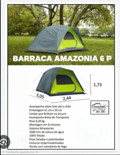 Vendo Barraca coleman Amazônia 6 pessoas