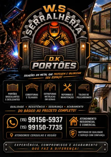 Vende-se Portões, coberturas e toldos