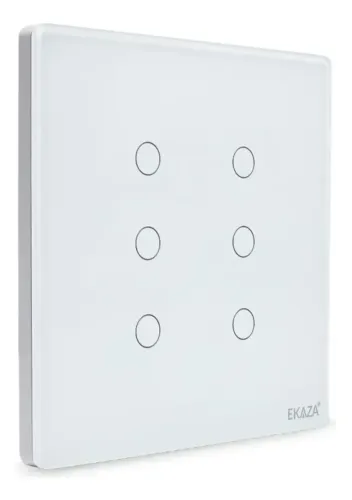 Interruptor Inteligente Wifi Ekaza 6 Botões Touch Tuya Smart Life Alexa EKAT-T3074-6 BR