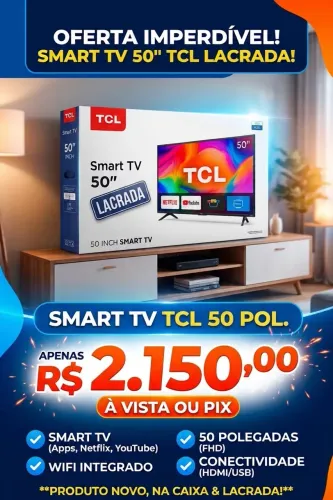 Televisão Smart TV TCL 50 pol.