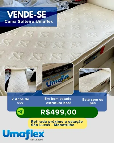 Cama Solteiro Umaflex molas ensacados