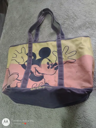 Vendo linda bolsa de lona Canvas do Mickey Mouse Disney antiga