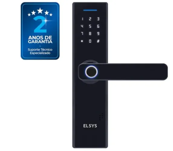 NOVO - Fechadura Eletrônica Elsys com Biometria - ESF-DE2000B, Preta