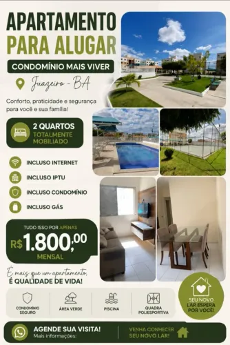 Alugo apartamento condomínio mais viver Juazeiro bahia