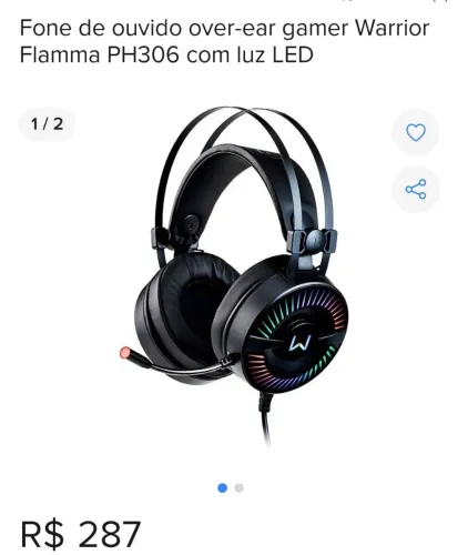 Warrior fone Gamer usado e perfeito 