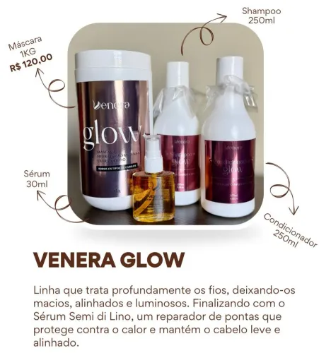 Shampoo, Condicionador,  Leave-In e Serum reparador Venera
