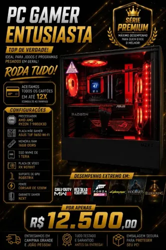 ? PC Gamer Premium<br><br>? PC Gamer Premim<br>Desempenho extremo para jogos e programas pesados!