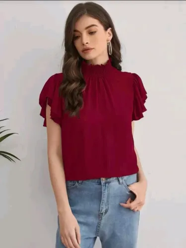 Blusa vermelho escuro elegante