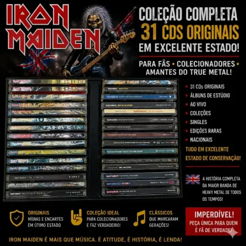 Coleção Iron Maiden Original - 31 CDs - Excelente Estado - VENDO SEPARADO