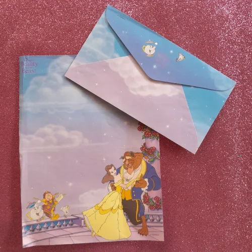 Envelope e Papel de Carta Bela e a Fera