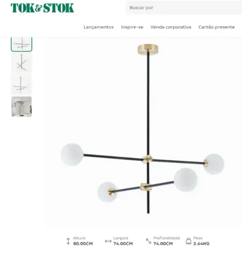 Luminária de teto orbe TOKSTOK NOVA