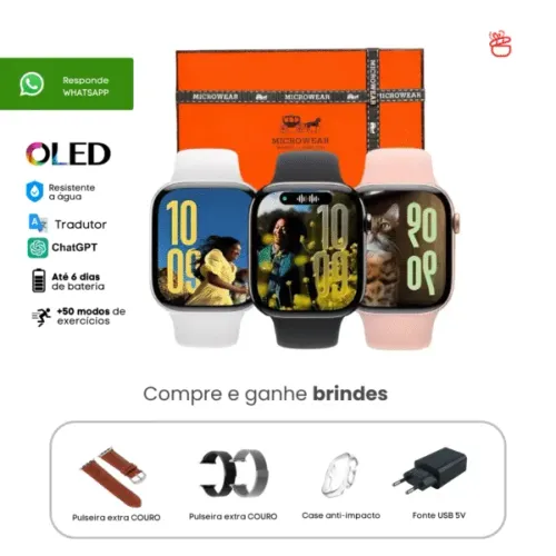 SMARTWATCH W11 MINI PRO 2026 RESPONDE WHATSAPP POR VOZ AMOLED NFC TOP DE LINHA