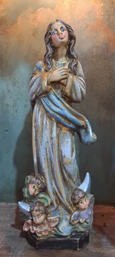 Escultura Nossa Senhora Conceição em Madeira