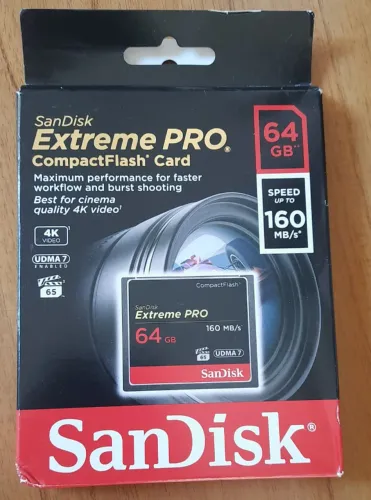 Cartão Sandisk Extreme Pro Compact Flash Cf 64gb 160mb/s Memória (original) POUCO USADO 