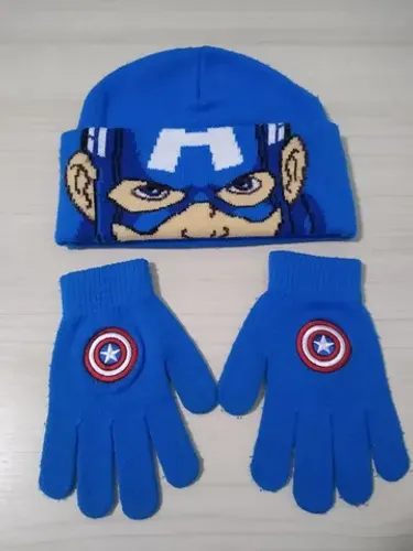 Touca e Luva Infantil Capitão América Avengers Marvel 