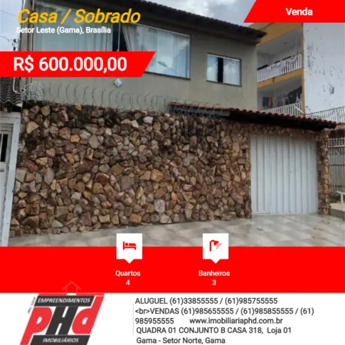 Casa / Sobrado para Venda, Brasília / DF, bairro Setor Leste (Gama)