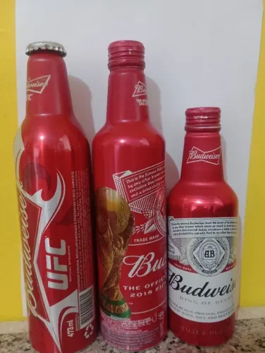 3 Garrafas de Alumínio Budweiser