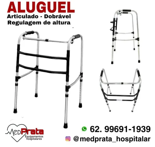 Andador fixo e articulado dobrável