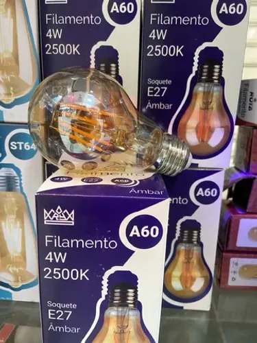 Lâmpada filamento A60 4w 2500k E27 P lustre pendente 
