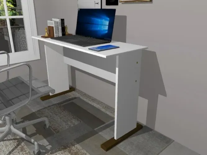 Mesa Multi Clean. Base Imbuia Em Madeira Maciça. L68cm x P35cm x A74cm