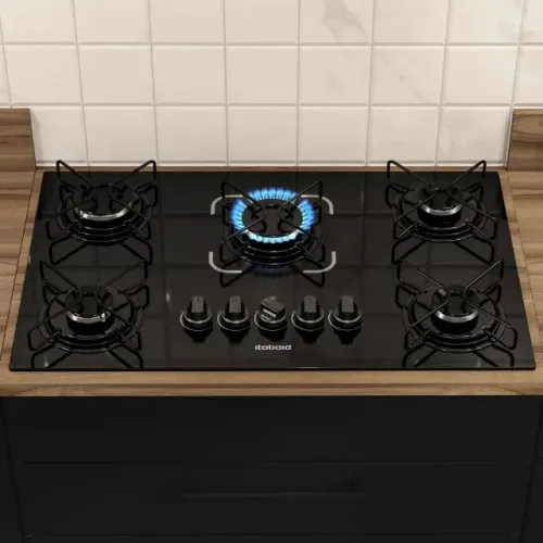 Cooktop Itatiaia 5 Bocas Essencial Preto - Bivolt 110V/220V