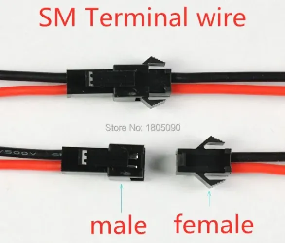 Conectores Jst Sm 2S C/ Fio (rabicho) 20cm 2Pares (macho+femea)   Arduino COD-CP640 