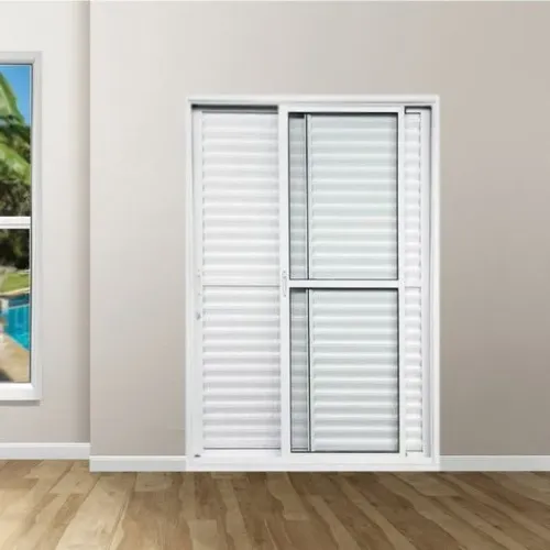 Porta balcão aluminio branco linha 25
