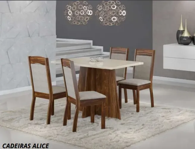 Mesa de jantar Iza com 4 Cadeiras Alice **novo na caixa**