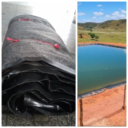 Lona Geomembrana de PVC Geotêxtil 0,85 mm Preta para Lagos, Tanques 5,5 x 6