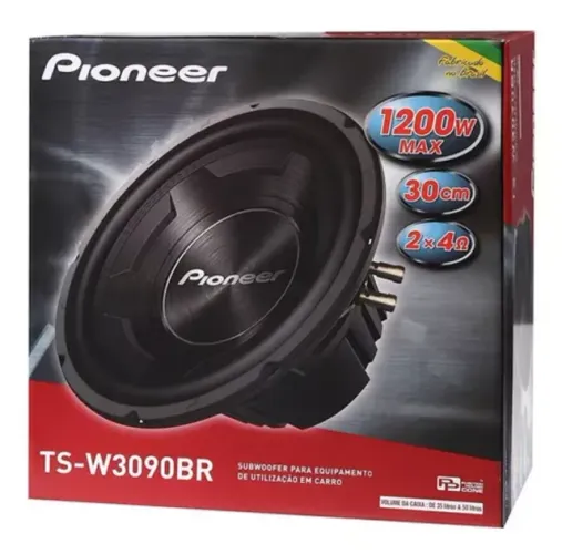 Subwoofer Pioneer 12" TS-W3090BR 600rms 1200w Novo 1 ano de garantia