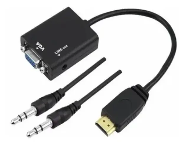 Conversor Vga Para Hdmi 15cm Com Áudio P2 Arduino Automação COD-CP504