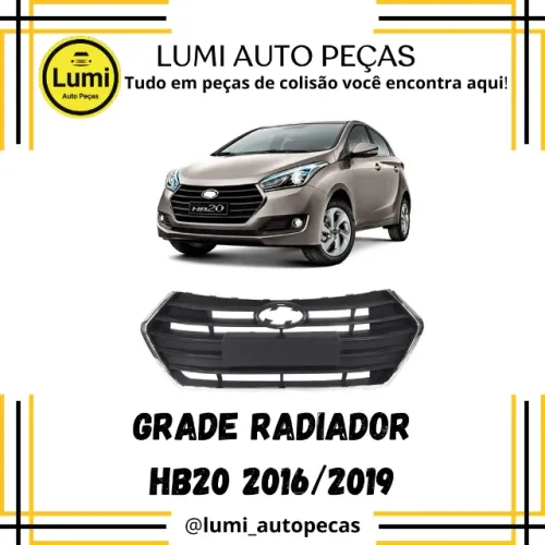 Grade Rad HB20 C/Friso Cromado 16/19 - NOVO 
