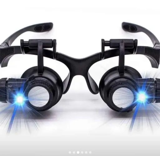  * Óculos lupa de cabeça luz led