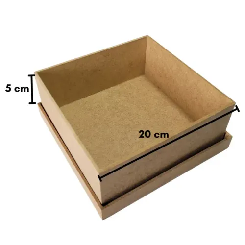 Caixa quadrada MDF 20x20x5 