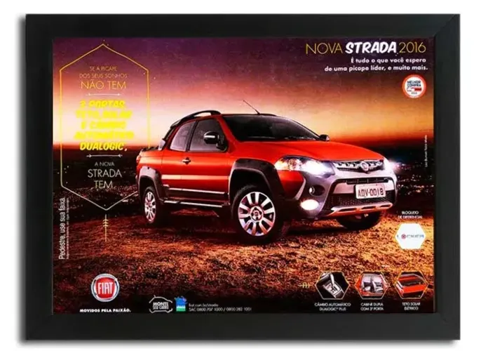 Fiat Strada Adventure - Quadro decorativo com propaganda/matéria original de revista