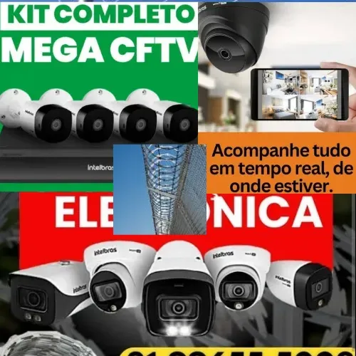 Câmera de segurança, manutenção de câmera de segurança, CFTV, cerca elétrica, alarme