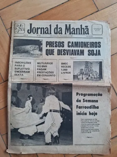 Edição Do Jornal Da Manhã Do Dia 13-09-1983 - Antiguidade