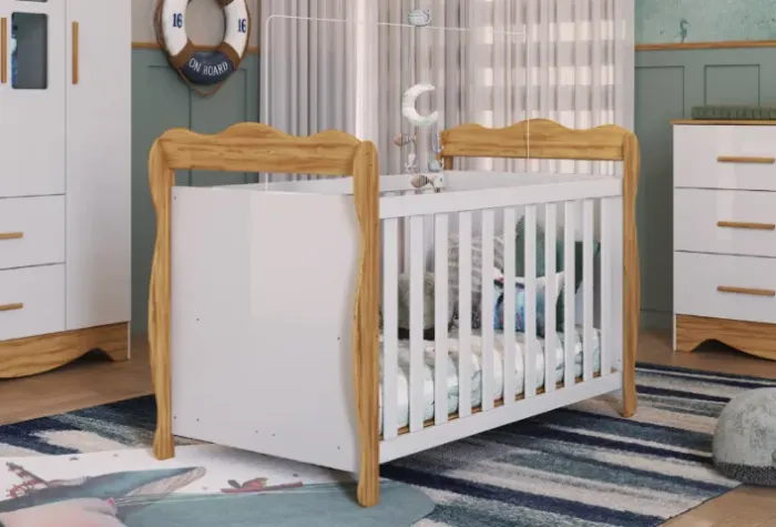 Berço Cama Americano Lisi Peroba, 100% MDF 