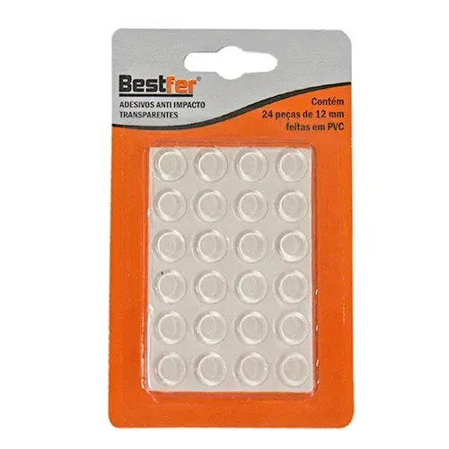 ADESIVO ANTI IMPACTO TRANSPARENTE C/24PCS 12MM 16G BESTFER