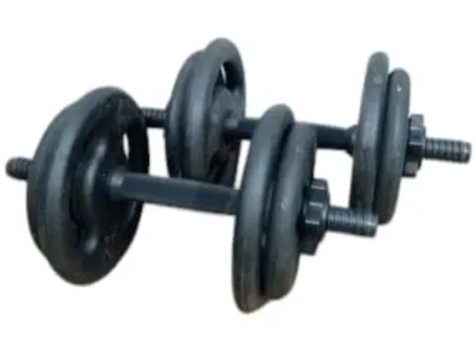 Kit Musculação: Anilhas em Ferro e Barra 35cm  Roscável