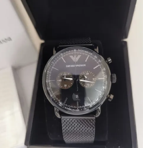 Relógio Emporio Armani Masculino Preto - Prm Top A+++ | Vidro Safira 