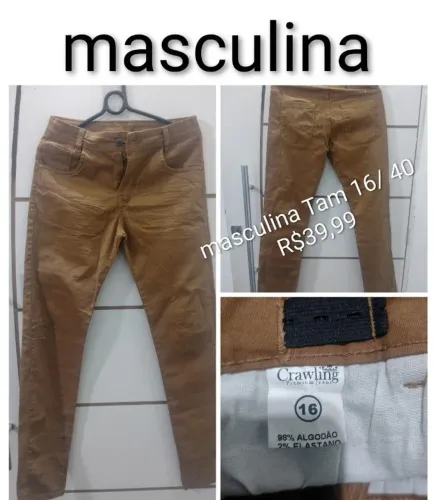 Calça masculina Tam 16/ 40