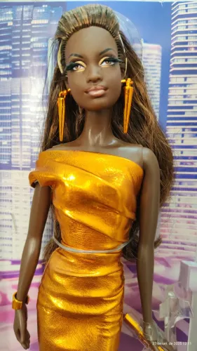 Barbie Collector Look City Shine Negra - Pink Label (Recolocada)