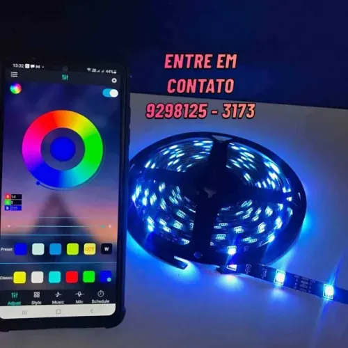 Fita Led Rgb 5 Metros Decorativa Bluetooth-Entregamos 9h ás 23h