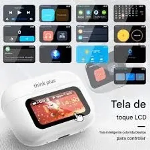 Fones De Ouvido com Tela Inteligente, Bluetooth Headset, Redução De Ruído, Multi-idioma