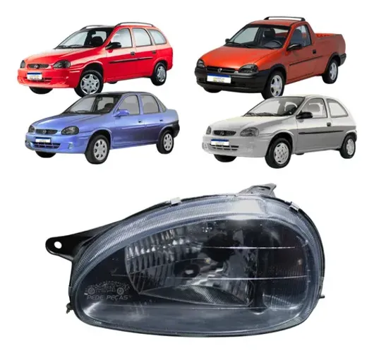 Farol Corsa 1994 1995 1996 1997 A 2010 Le Mascara Negra Novo Esquerdo/motorista