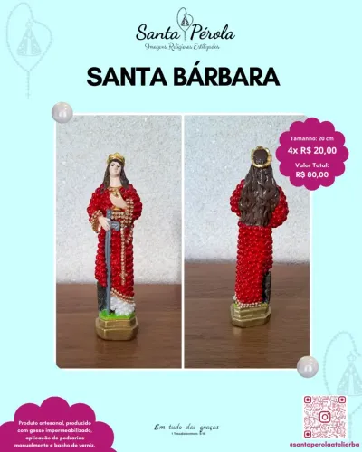 PRONTA ENTREGA! Santa Bárbara- 20 cm / Imagem Religiosa Estilizada 