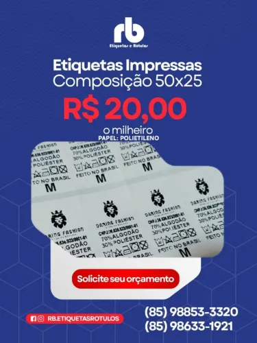 Etiquetas Tags, Adesivas, Composição e Pulseiras