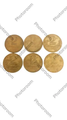 6 Moedas de 2 cruzeiros 1944,45,46,47,49,50